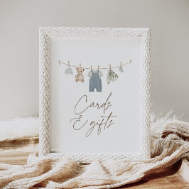 Blaue Babykleidung Baby Shower Karten und Geschenk Poster