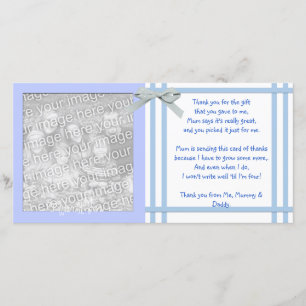 Blaue Babyparty danken Ihnen, vom Baby zu Dankeskarte
