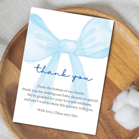 Blaue Babyparty-Dankeskarten – Editierbar