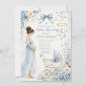 Blaue Babyparty-Feier Einladung (Vorderseite)