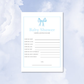Blaue Babyparty Hoffnungen und Wünsche fürs Baby – Briefbogen