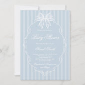 Blaue Babyparty mit Spitze Einladung (Vorderseite)