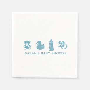 Blaue Babyparty-Papiernapkins Serviette