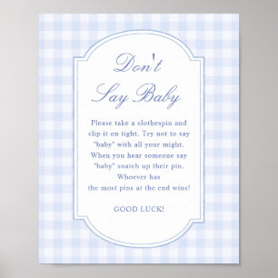Blaue Babyparty - Schild 'Don't Say Baby'