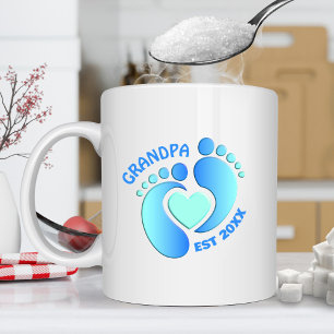 Blaue Babyschuhe Tasse für Opa