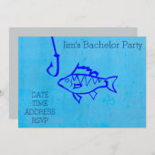 Blaue Bachelor-Party Einladung (Vorne/Hinten)