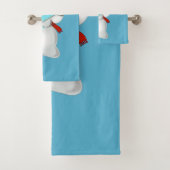Blaue Badehandtücher mit Funny Snowman Gitarrist Badhandtuch Set (Insitu)