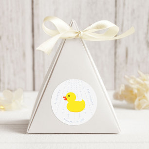 Blaue Badewanne Gelbe Gummiente Baby Shower Runder Aufkleber