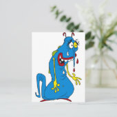 Blaue Bakterien Postkarte (Stehend Vorderseite)