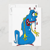 Blaue Bakterien Postkarte (Vorne/Hinten)