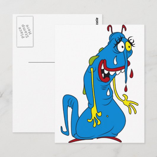 Blaue Bakterien Postkarte (Vorne/Hinten)