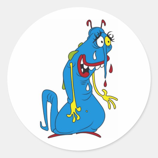 Blaue Bakterien Runder Aufkleber (Vorderseite)