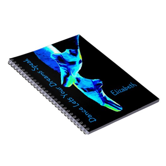 Blaue Ballett Pointe Pantoffel personalisiert Notizblock (Rechte Seite)