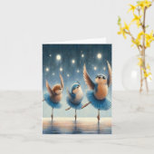 Blaue Ballettvögel Karte (Gelbe Blume)