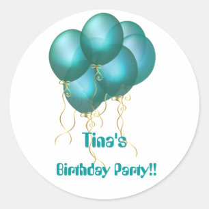 Blaue Ballon-Aufkleber Runder Aufkleber