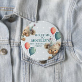 Blaue Ballon-Igel-Feier Button (Beispiel)