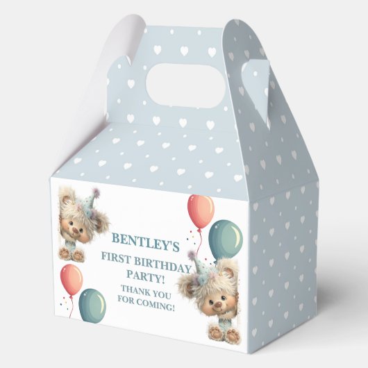 Blaue Ballon-Igel-Feier Geschenkschachtel (Vorderseite)