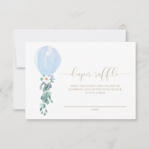 Blaue Ballon Windel Raffel Ticket Karte