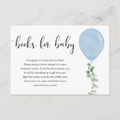 Blaue Ballonbücher für den kleinen Jungen Begleitkarte (Vorderseite)