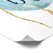 Blaue Ballone Baby Duschjunge Begrüßungszeichen Poster (Ecke)