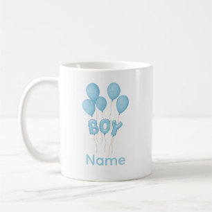 Blaue Ballonfeier für Babyjungen Kaffeetasse