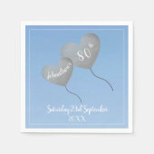 Blaue Ballonserviette zum 80. Geburtstag Serviette (Vorderseite)