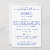 Blaue Balloons. Elegante Hochzeitskarte. Einladung (Rückseite)