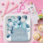 Blaue Balloons mit Baby-Dusche Pappteller (Party)