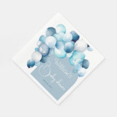 Blaue Balloons mit Baby-Dusche Serviette (Ecke)