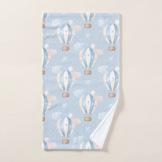 Blaue Balloons Muster Badhandtuch Set (Handtuch)