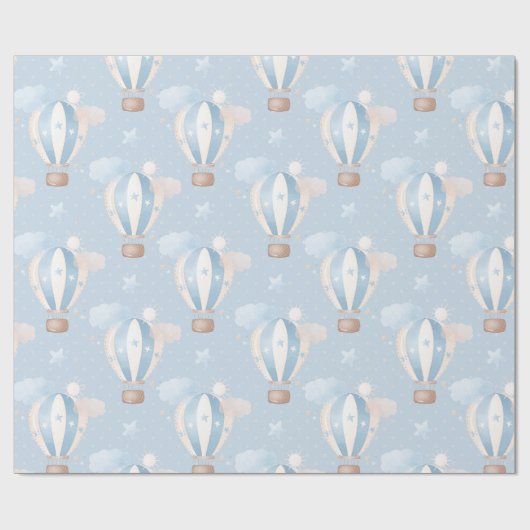 Blaue Balloons Muster Geschenkpapier (Flach)