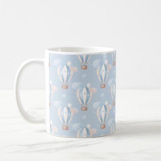 Blaue Balloons Muster Kaffeetasse (Links)
