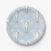 Blaue Balloons Muster Pappteller (Vorderseite)