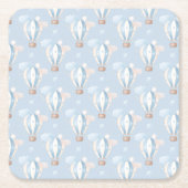 Blaue Balloons Muster Rechteckiger Pappuntersetzer (Vorderseite)