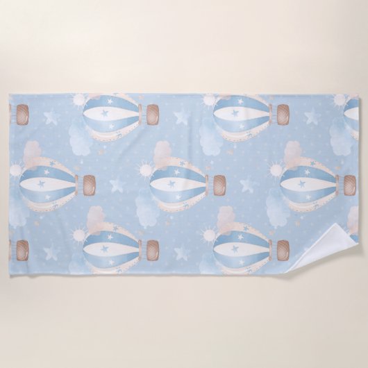 Blaue Balloons Muster Strandtuch (Vorderseite)