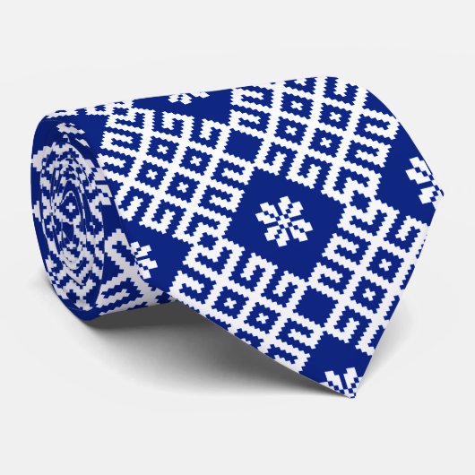 Blaue baltische Pattern-Krawatte Krawatte (Gerollt)