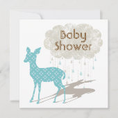 Blaue Bambi Babyparty Inviation Einladung (Vorderseite)