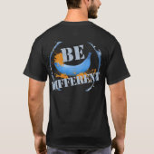 Blaue Banane Orange Splash ist anders T-Shirt (Rückseite)