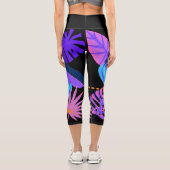 Blaue Bananenbunch Tropenwald Capri Leggings (Rückseite)