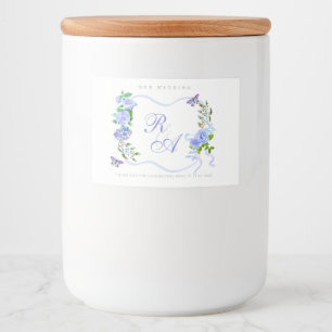 Blaue Band Monogramm Hochzeit Lebensmitteletikett