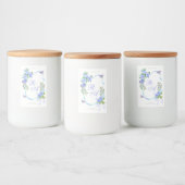 Blaue Band Monogramm Hochzeit Lebensmitteletikett (Flaschen)