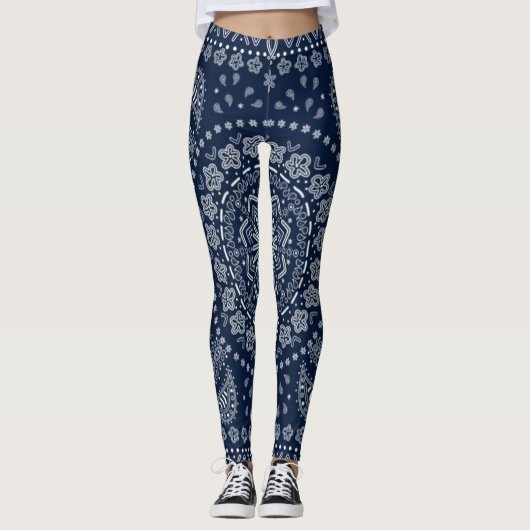 blaue Bandana-Leggings Leggings (Vorderseite)