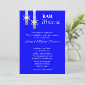Blaue Bar mitzvah-Feierlichkeiten Einladung (Stehend Vorderseite)