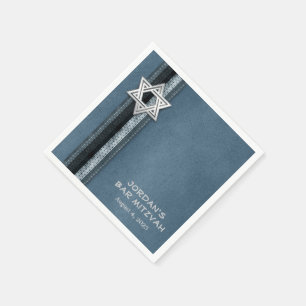Blaue Bar Mitzvah Streifen Serviette