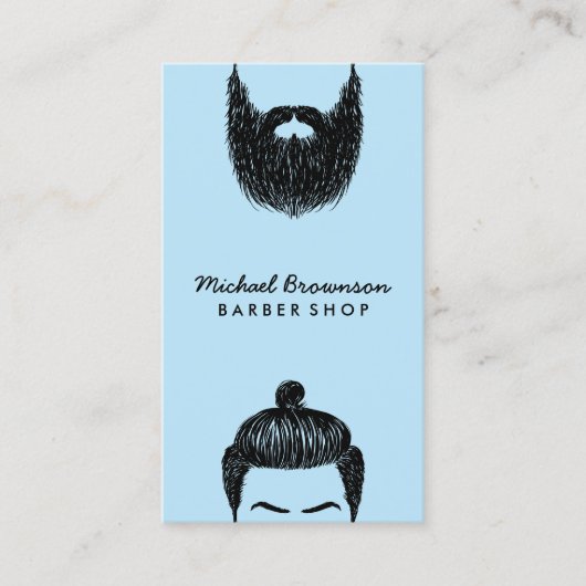 Blaue Barberhaarkollektion Visitenkarte (Vorderseite)