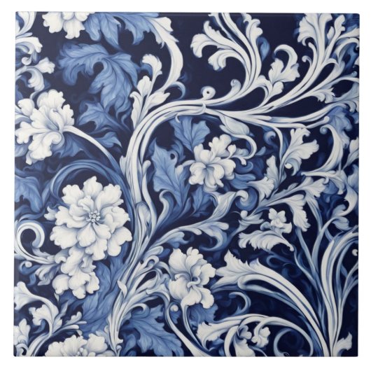 blaue Barockfliese Fliese (Vorderseite)