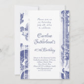 Blaue Barockstadt Geburtstagsparty Einladung (Vorderseite)