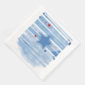 Blaue Bars mit Splash und Stars Serviette (Ecke)