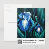 Blaue Bartirisengarten Postkarte (Vorne/Hinten)