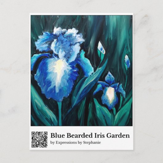 Blaue Bartirisengarten Postkarte (Vorderseite)